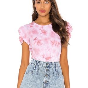 GENERATION LOVE Callie Puff Top in Pink Tie Dye